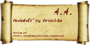 Andaházy Arnolda névjegykártya